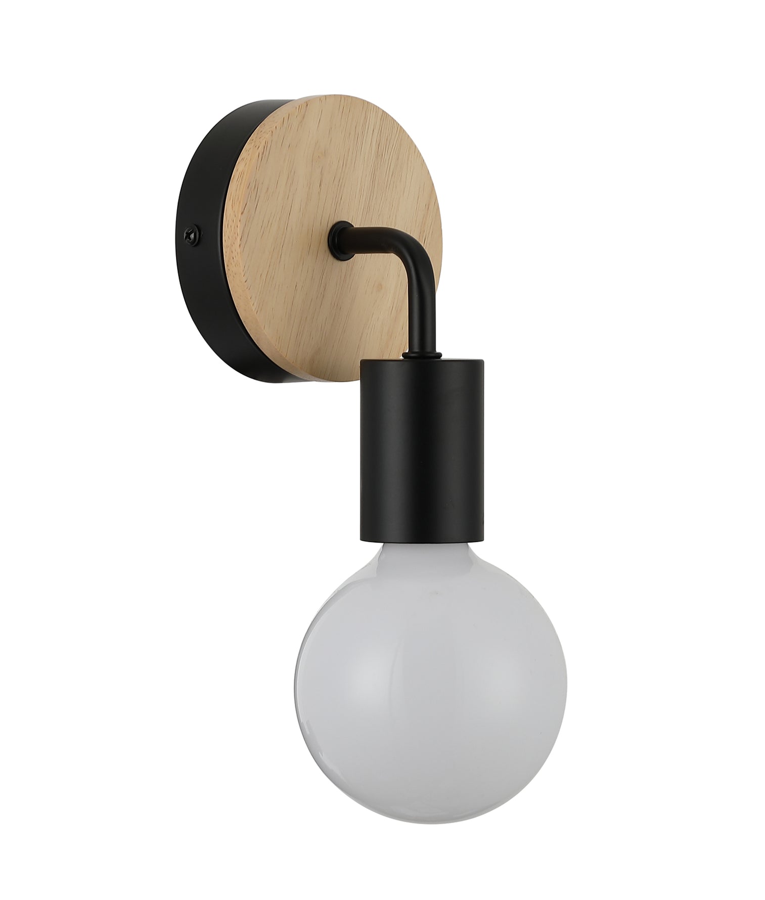 Solo Round Wood Highlight Wall Light Black - SOLO1