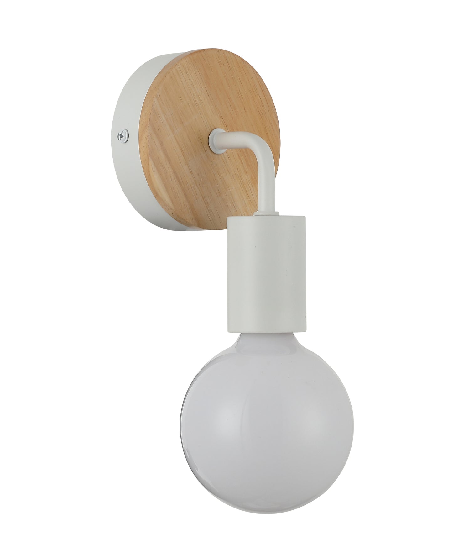 Solo Round Wood Highlight Wall Light White - SOLO2
