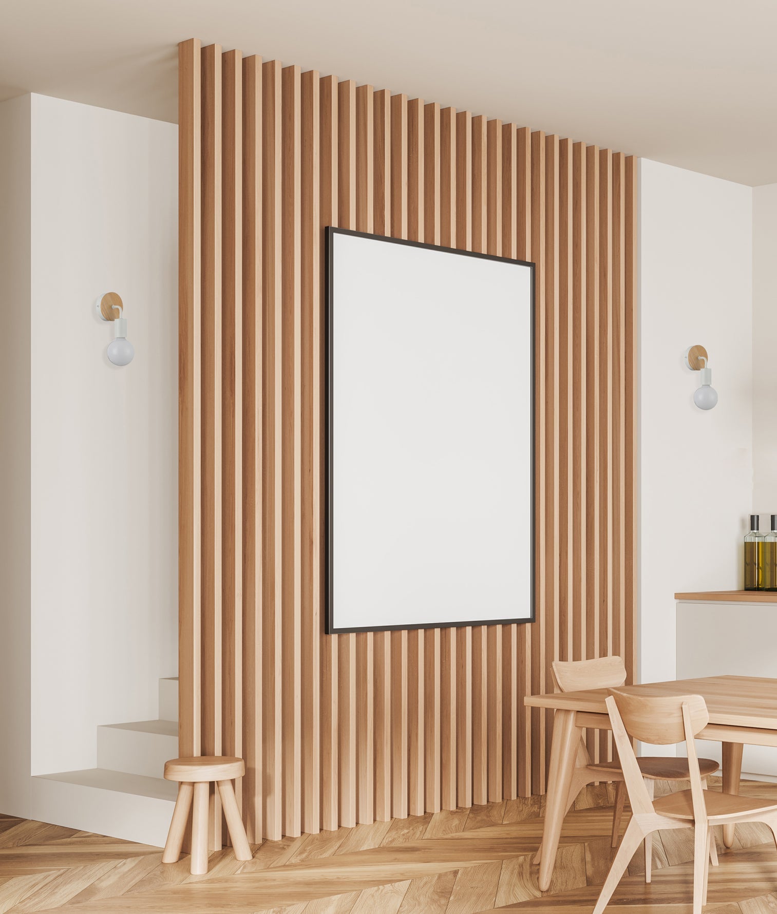 Solo Round Wood Highlight Wall Light White - SOLO2
