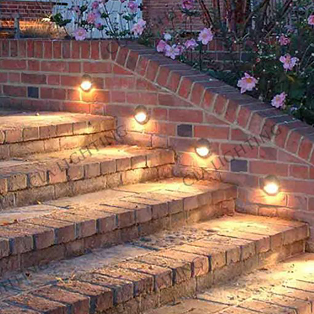 Buy Outdoor Step Lights Australia STE Exterior LED Eyelid Surface Mounted Step Light 12V DC 1W 3000K Aged Bronze IP65 - STE9