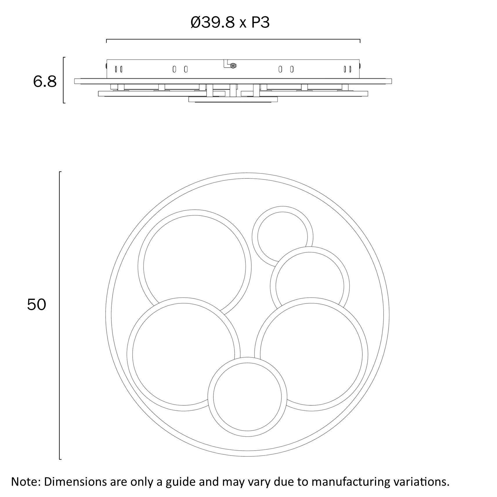 Stellar LED Ceiling Light 240V 48W Tri Colour White - STELLAR CTC-WH3C