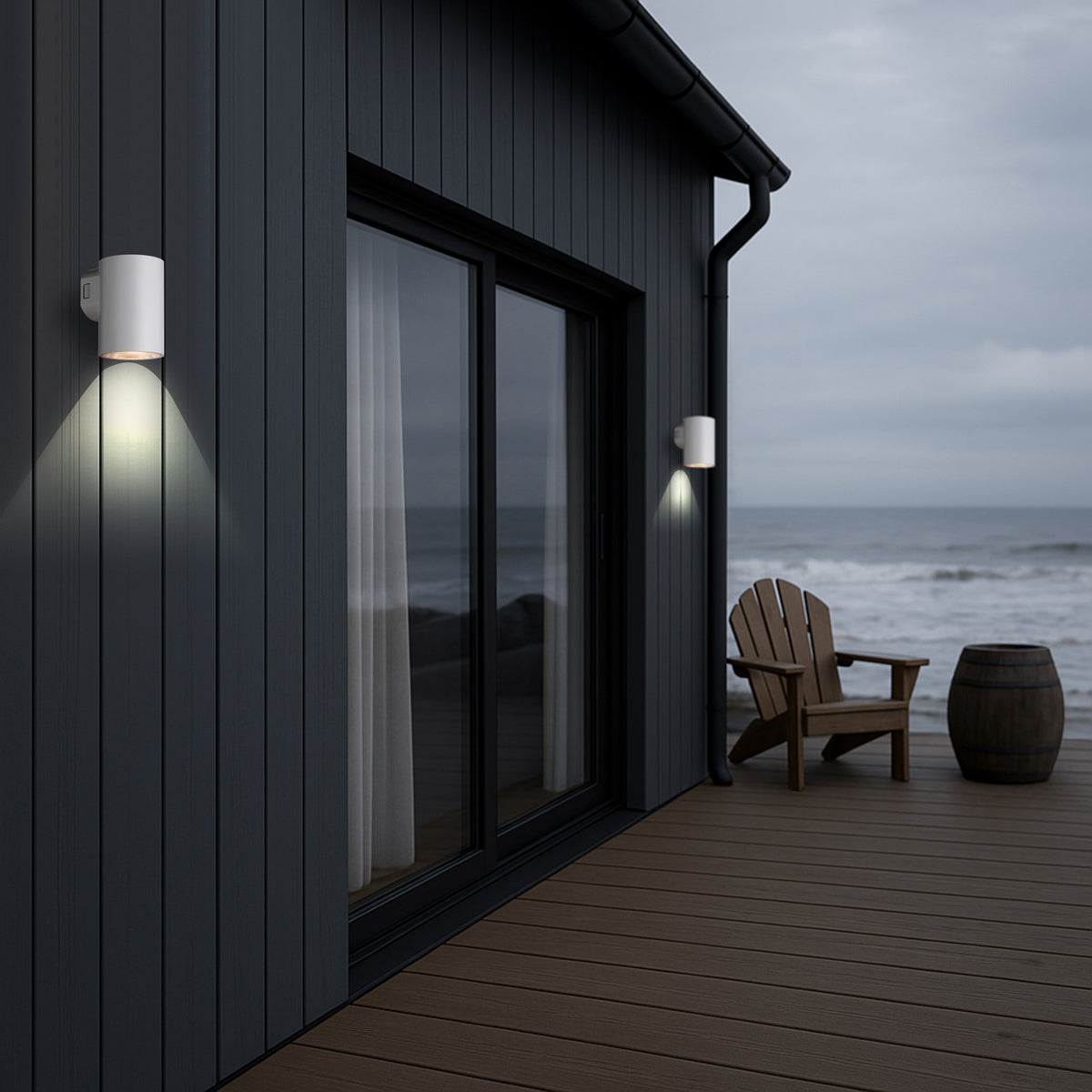 Stina LED Exterior Wall Light 9W TRI Colour White - STINA EXWB1-WH