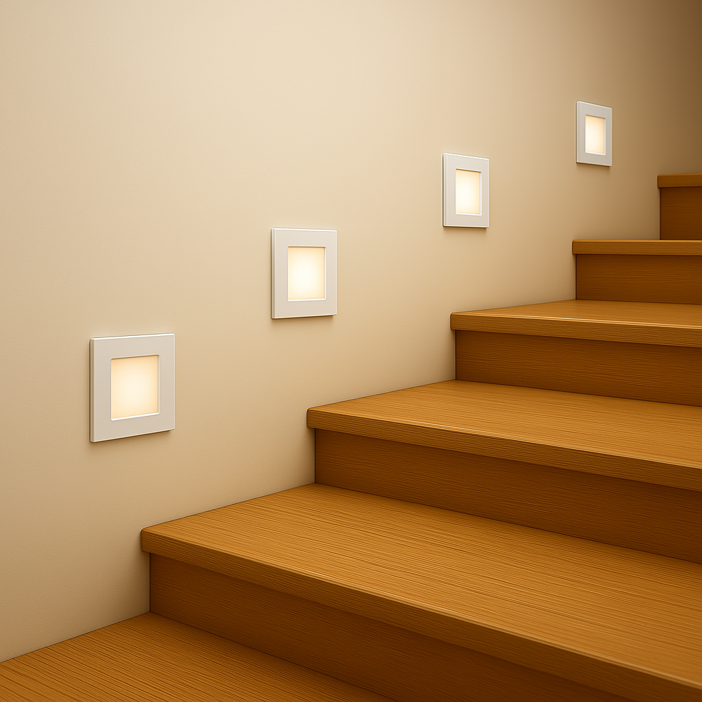 Stow Square Step Light 3W Tri Colour White - STOW SQ-WH.3C