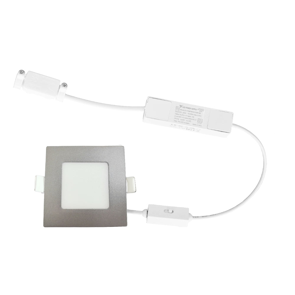Stow Square Step Light 3W Tri Colour Silver - STOW SQ-SL.3C