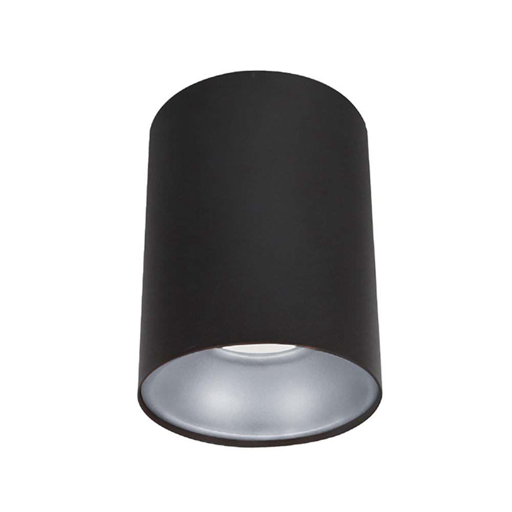 Buy Surface Mounted Downlights Australia SURFACE GU10 Round Surface Mounted Fixed Downlight Black With Silver Diffuser - SURFACE18A