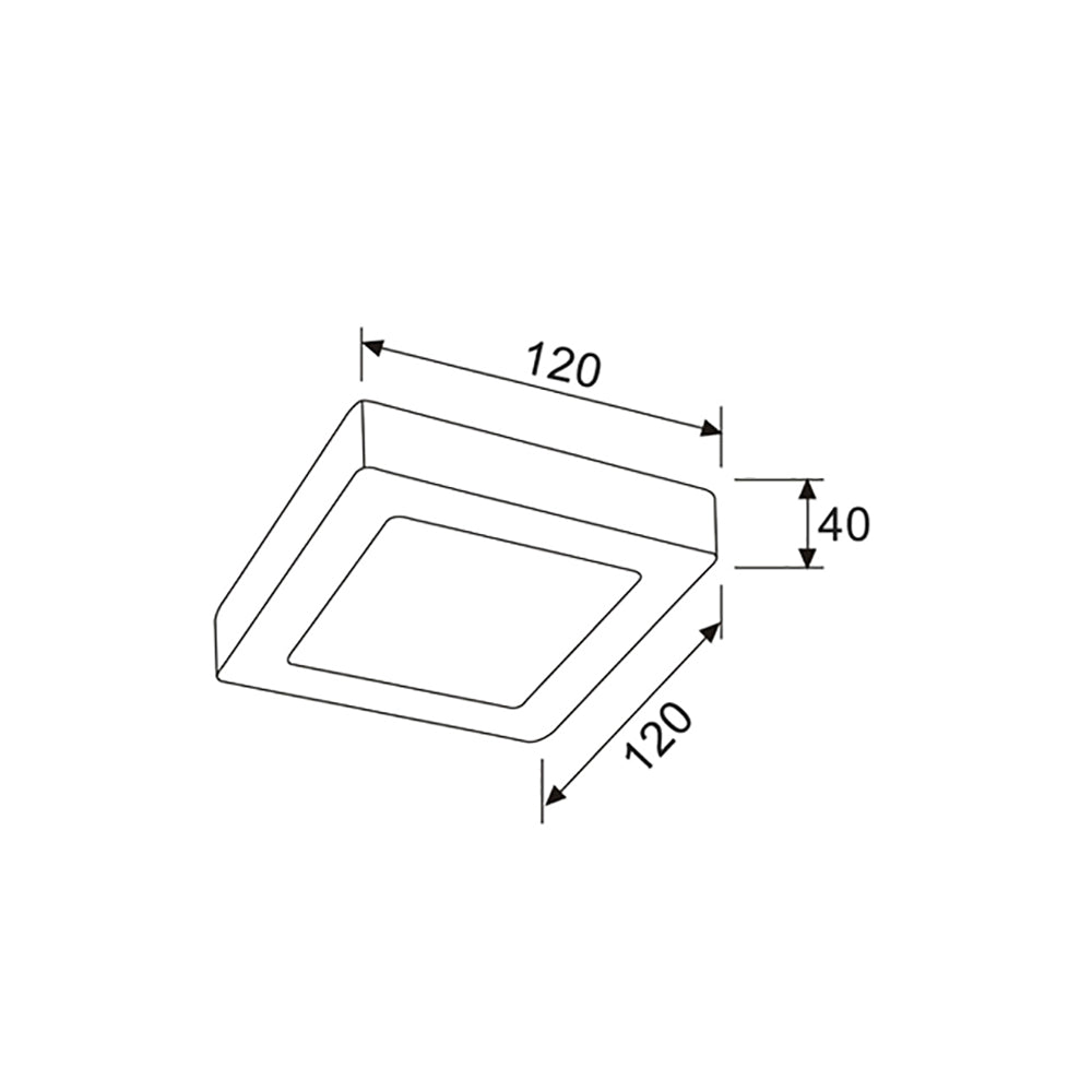 LED Dimmable Surface Mounted Square Oyster Light Tri-CCT 6W - SURFACETRI1S