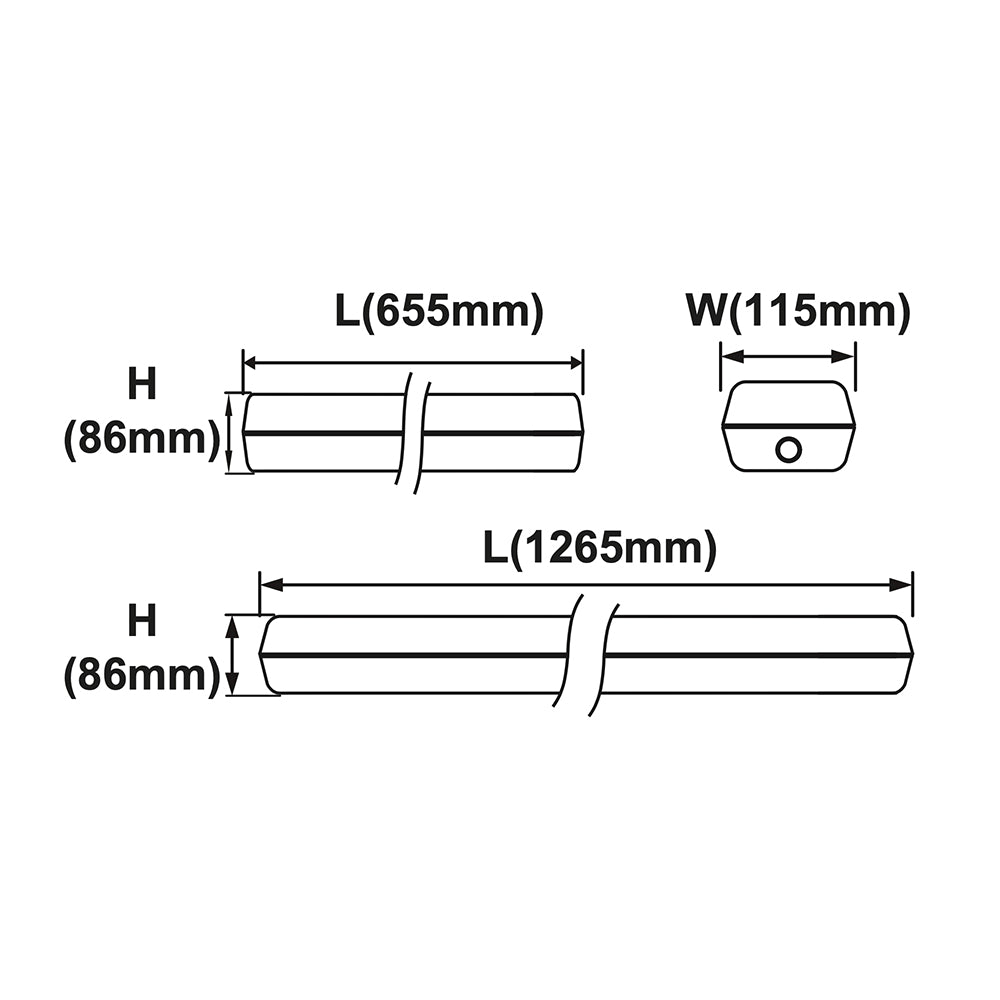 Buy LED Batten Lights Australia Tempest Gen3 LED Batten Light L1265mm White Polycarbonate 4000K - 213624