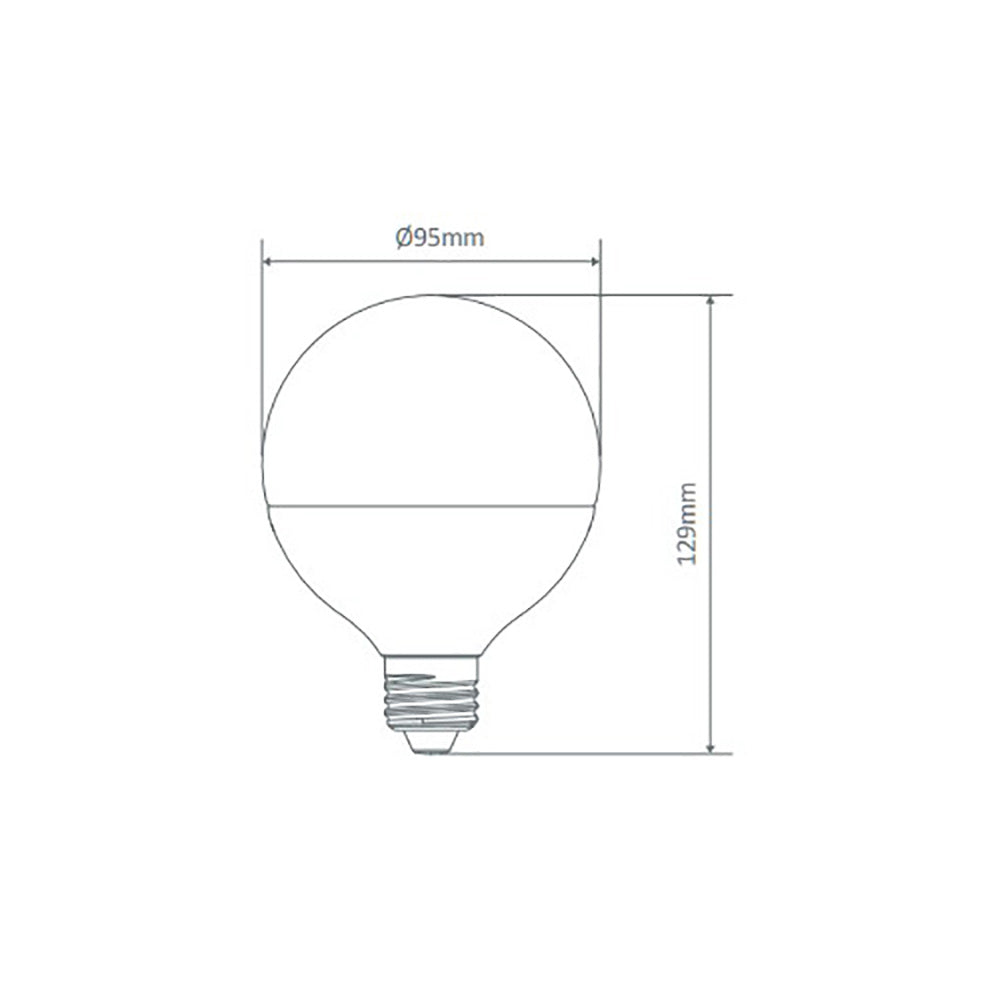 Buy LED Globes Australia Key G95 LED Globe ES 240V 8.6W Frosted 6500K - 65156