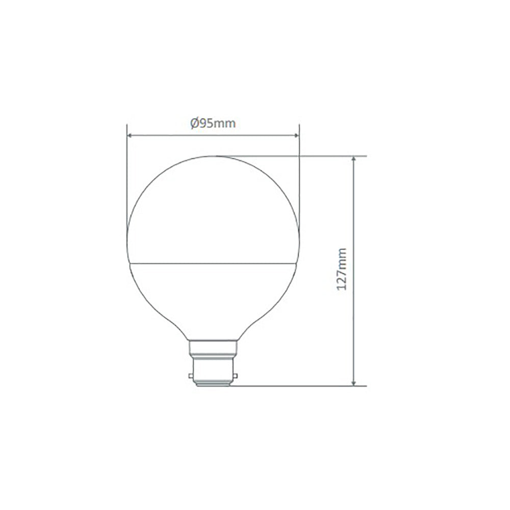 Buy LED Globes Australia Key G95 LED Globe BC 240V 8.6W Frosted 2700K - 65150