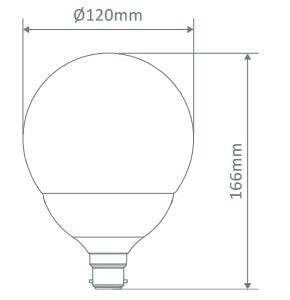 Buy LED Globes Australia Key G120 LED Globe BC 240V 17W Frosted 6500K - 65162