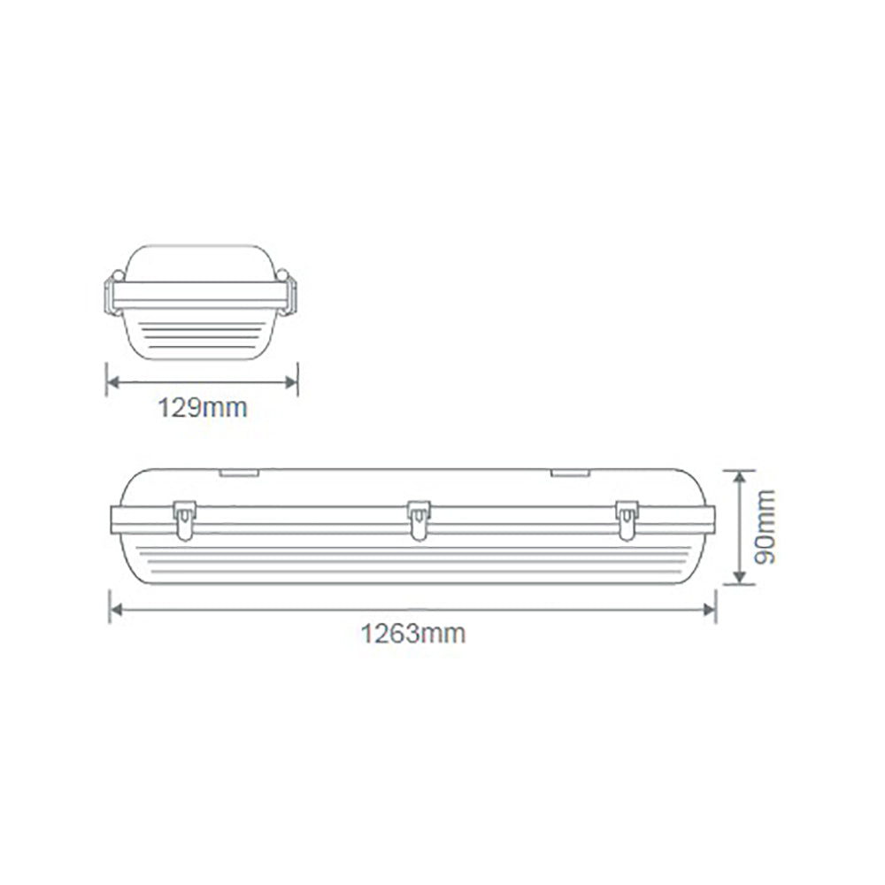 Buy LED Batten Lights Australia Hydro LED Batten Light L1263mm Polycarbonate On / Off Sensor 3CCT - 66025