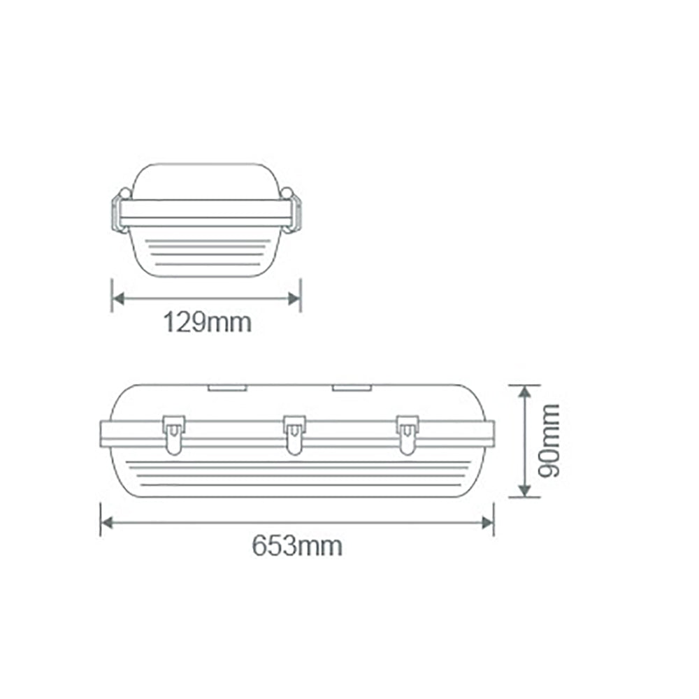 Buy LED Batten Lights Australia Hydro LED Batten Light L653mm Polycarbonate Dim Sensor 3CCT - 66029