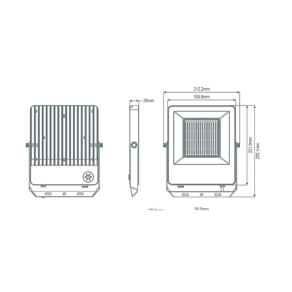 Blaze Pro Floodlight W190mm Black Aluminium 3CCT - 19918