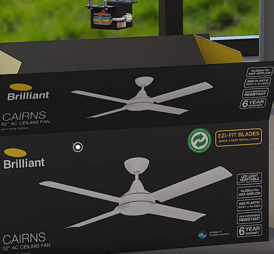 Cairns AC Ceiling Fan 48" Black - 22874/06