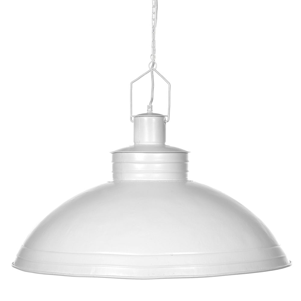 Buy Pendant Lights Australia Sheldon 1 Light Large Iron Shallow Dome Pendant White - ZAF10416