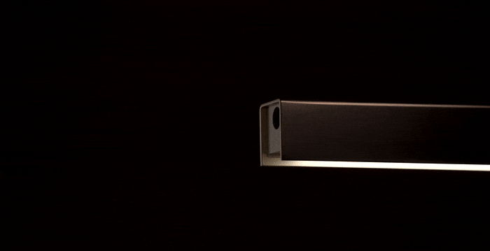 Square Linear LED Pendant Light 40W 4CCT Black & Sand Gold - SE S/SQUARE/BLACK/SAND GOLD
