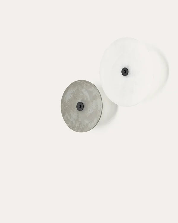 Sual Wall Light 200mm Alabaster & Matte Black - ARO.A1255+1097/20