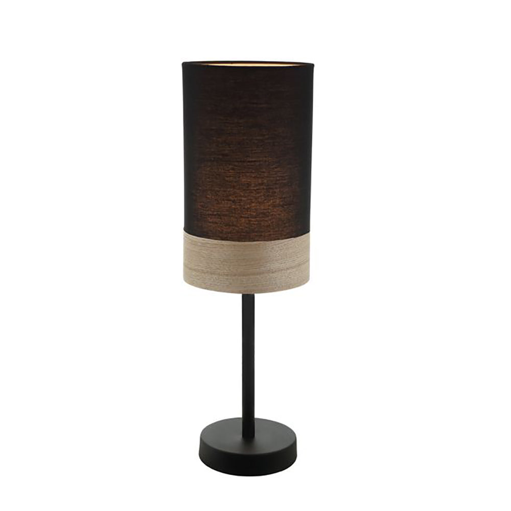 Buy Table Lamps Australia TAMBURA Black Cloth Shade With Blonde Wood Trim Small Table Lamp - TAMBURA08TL