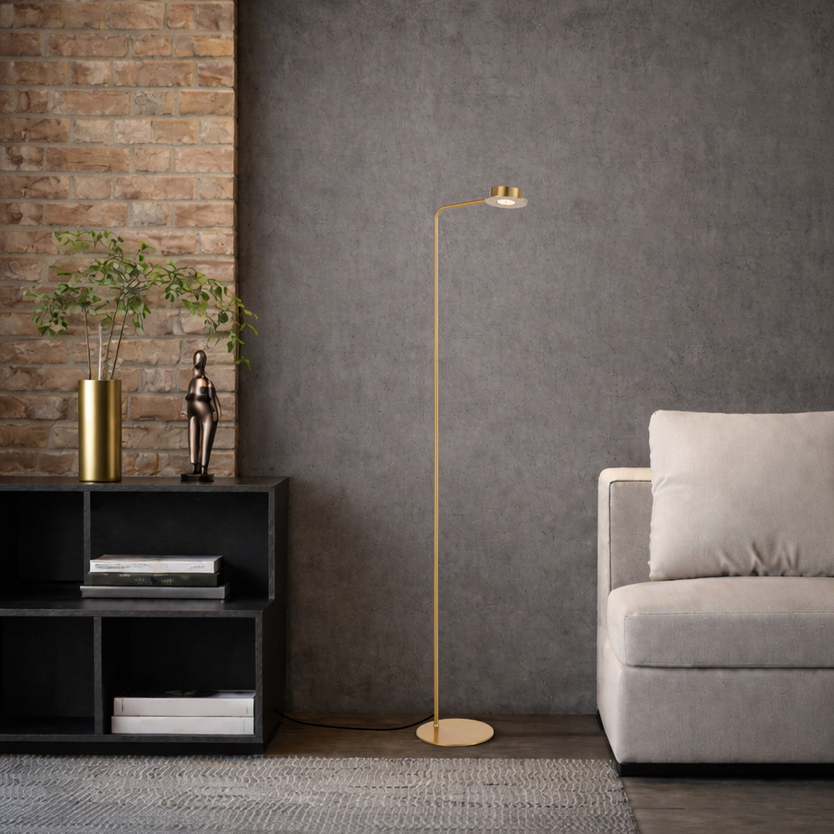 Tarell LED Floor Lamp 6W 3000K Antique Gold - TARELL FL-AG