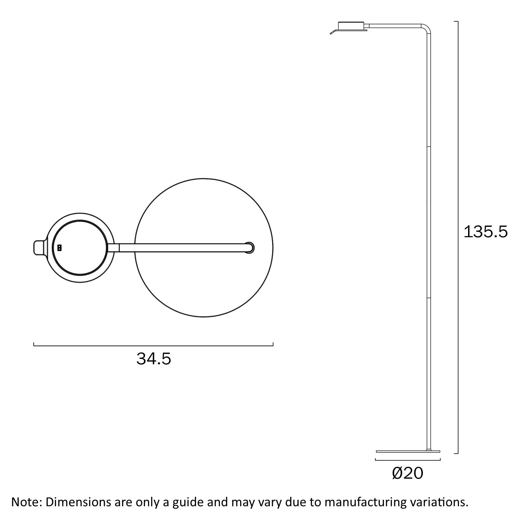 Tarell LED Floor Lamp 6W 3000K Gun Metal - TARELL FL-GM