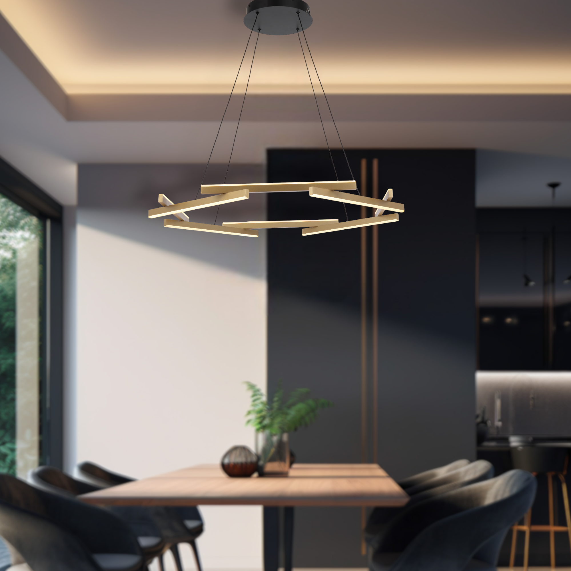 Tarson 1 Tier LED Pendant - TARSON PE1T-BKGD