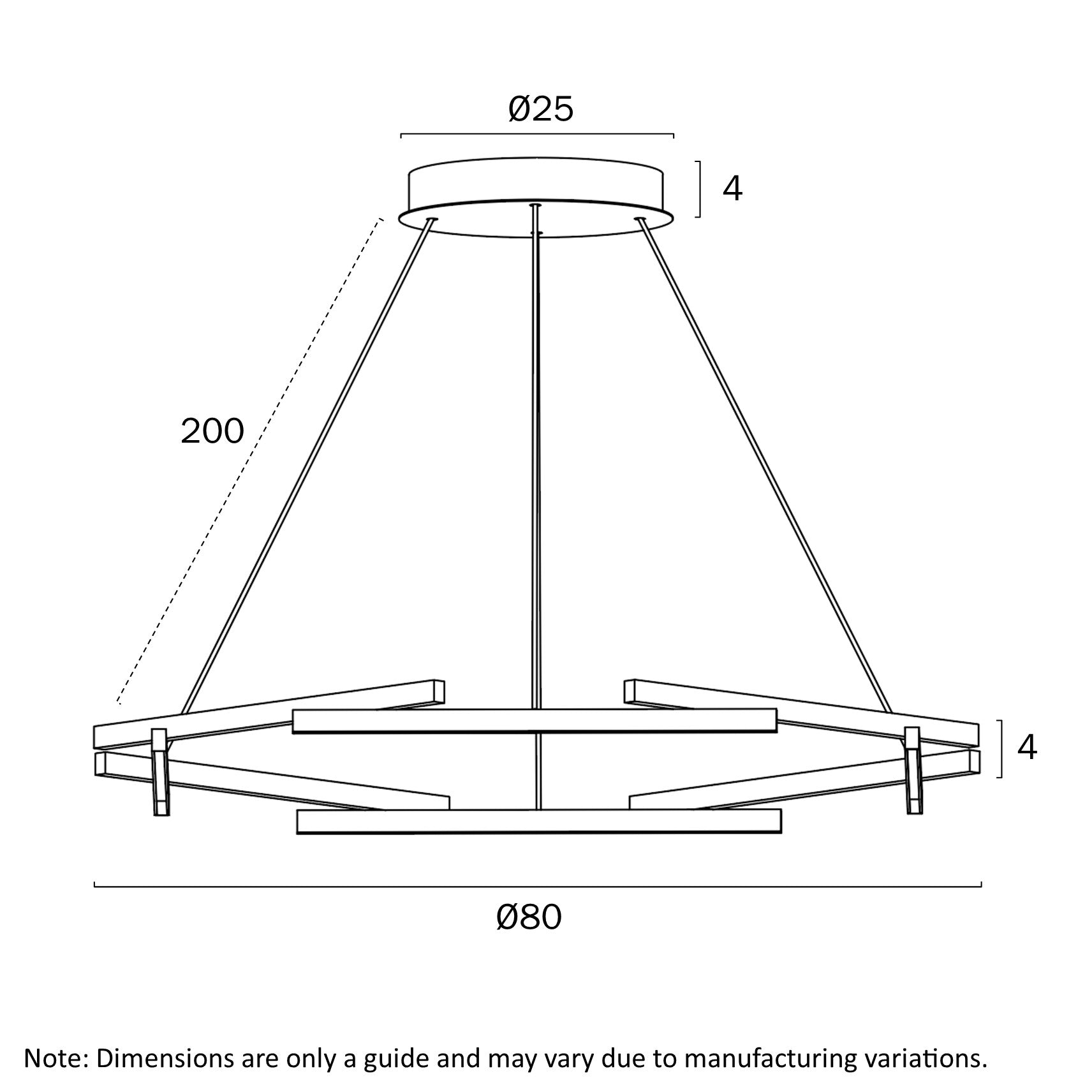 Tarson 1 Tier LED Pendant - TARSON PE1T-BKGD