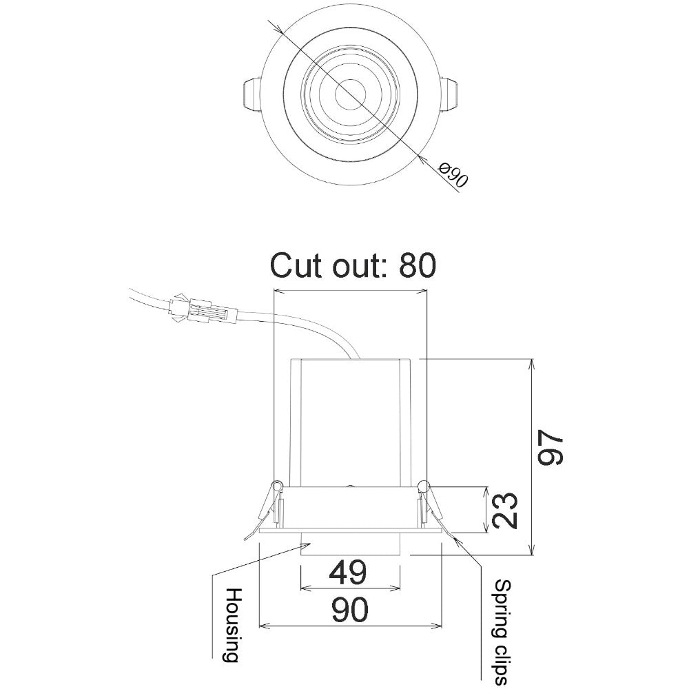 Tele Recessed LED Downlight White Aluminium 3CCT - TELE1