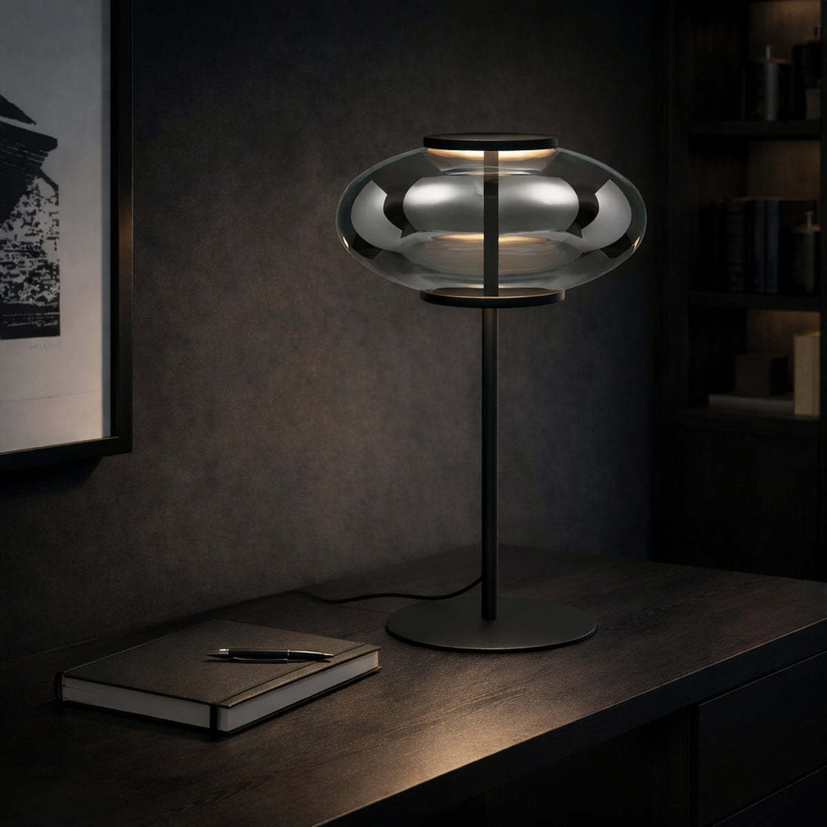 Tequo LED Table Lamp 12W 3000K Black & Smoke - TEQUO TL-BKSM