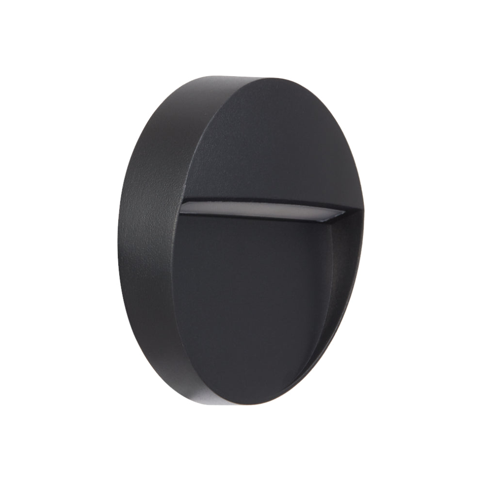 Terin LED Round Wall Light 24V 3W 3000K Black - TERIN RD-BK324