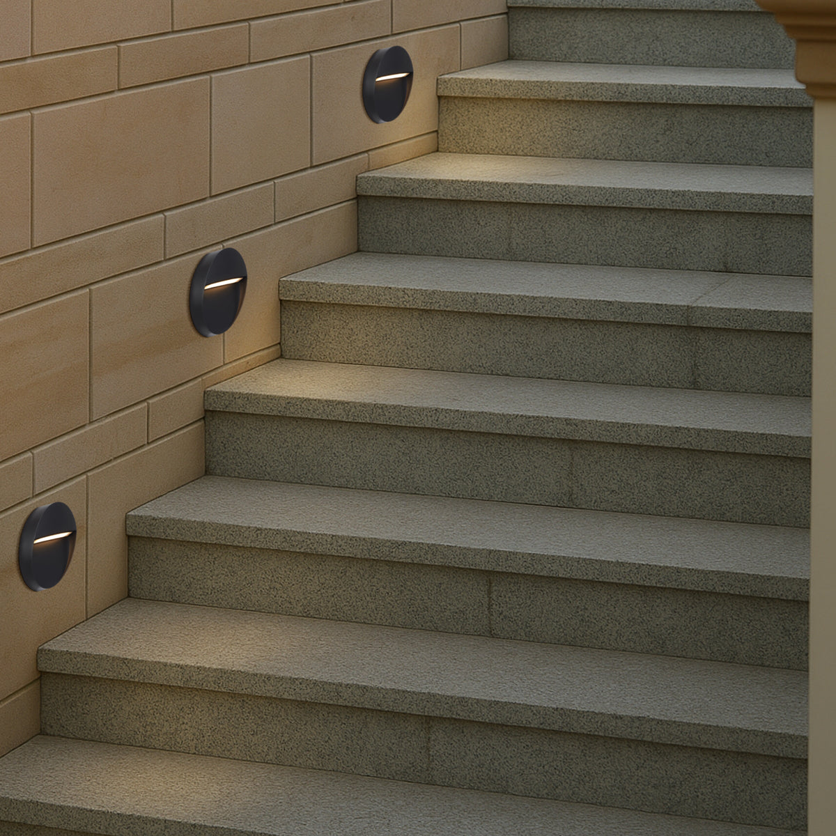 Terin LED Round Wall Light 24V 3W 3000K Black - TERIN RD-BK324