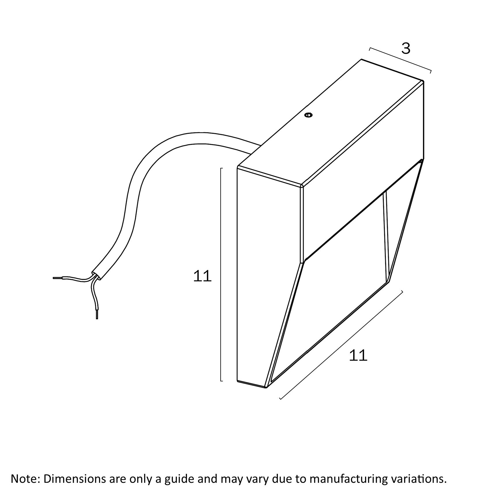 Terin LED Square Wall Light 24V 3W 3000K Green - TERIN SQ-GN324