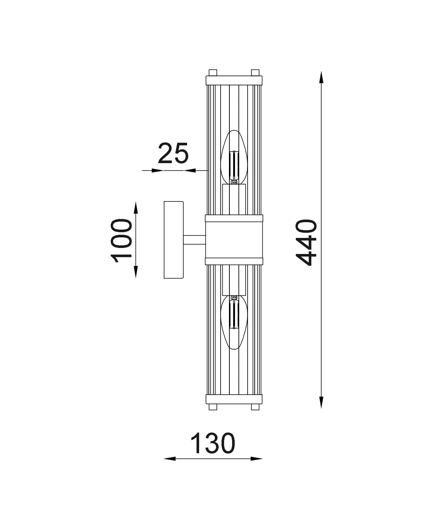 Tiempo Up & Down Wall Light White - TIEMPO5