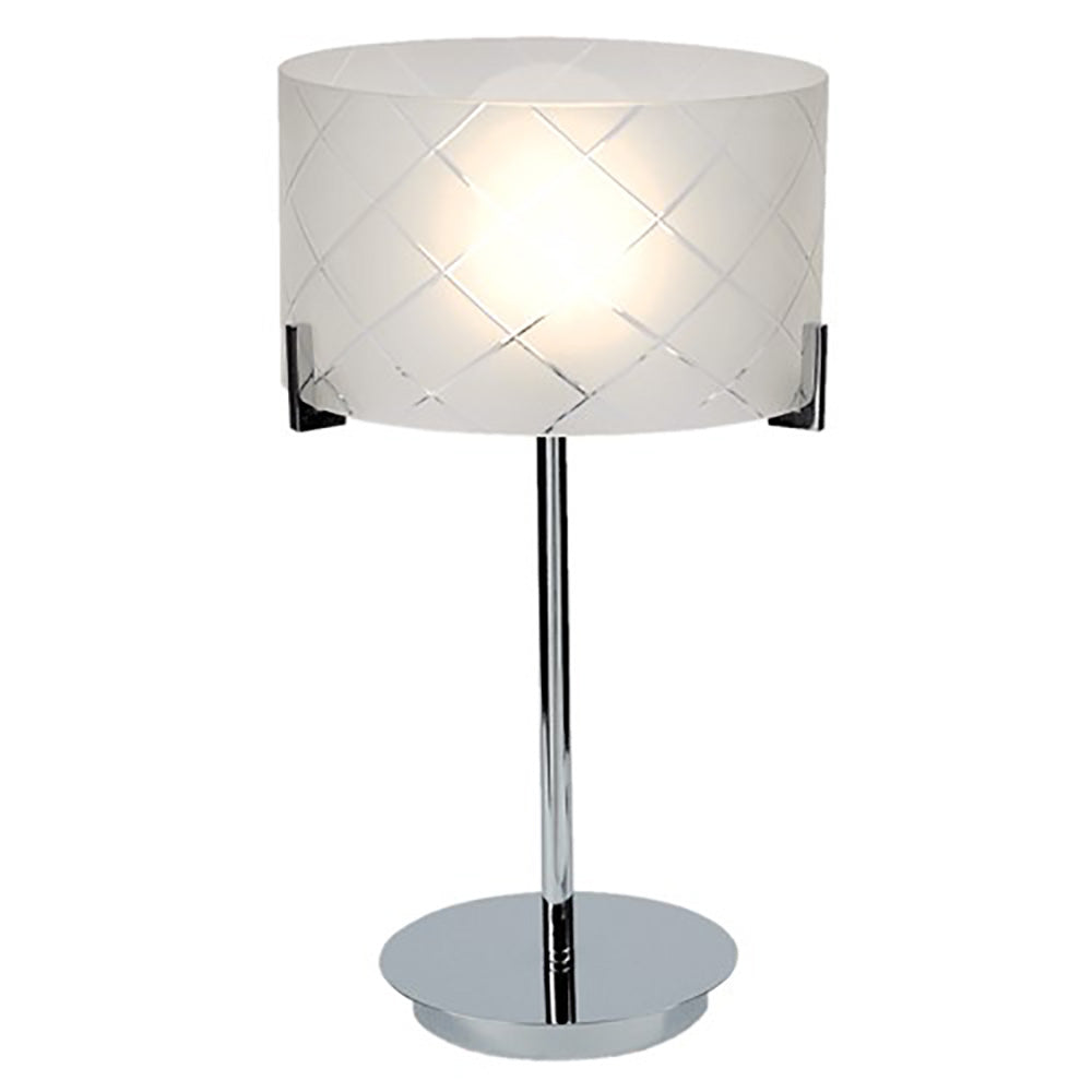 Diamond Table Lamp Chrome / White Glass - TL2143