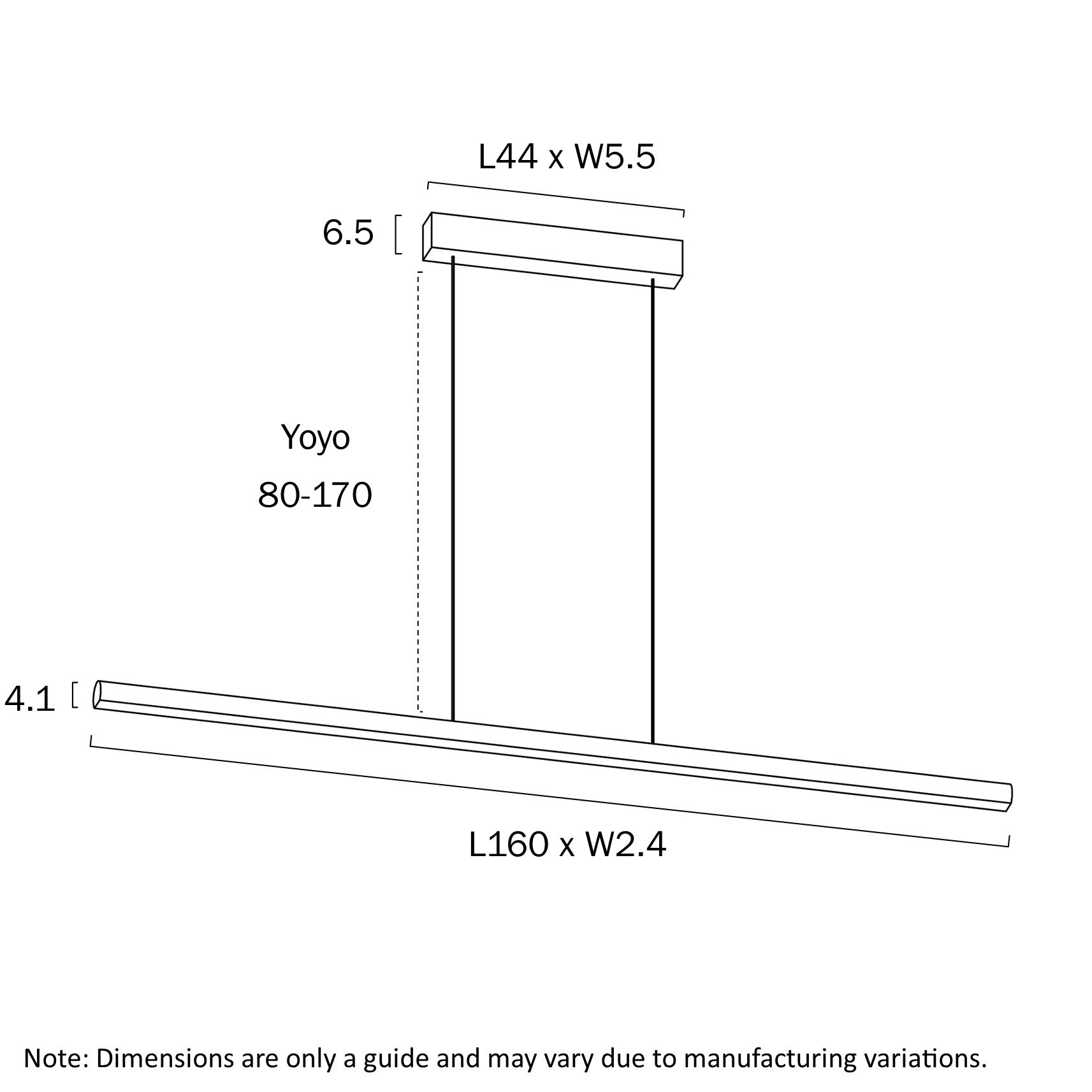 Torben 1600mm LED Pendant Light 28W 3CCT Brown - TORBEN PE160-BRW