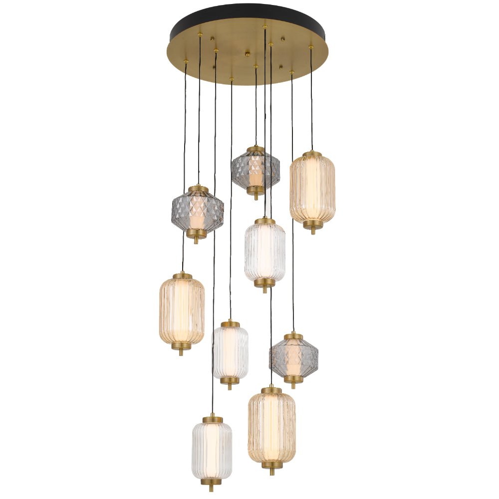 Torso 9 Light Pendant Brass - TORSO PE9-BRS