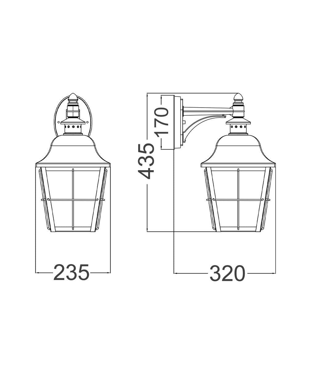 Trenero Surface Mounted Coach Wall Light Matte White & Clear - TRENERO2