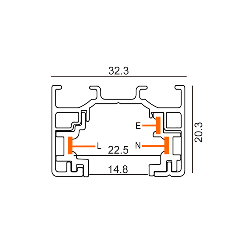 Buy Single Circuit Tracks & Accessories Australia Single Circuit Tracks & Accessorie 3 Wire L1000mm White Aluminium -TRK1WH2M