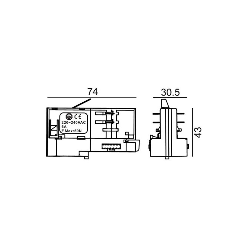 Buy Three Circuit Tracks & Accessories Australia Track 3 Circuit 4 Wire Pendant Adaptor Small Hold Weight Black - TRK3BLADAP4