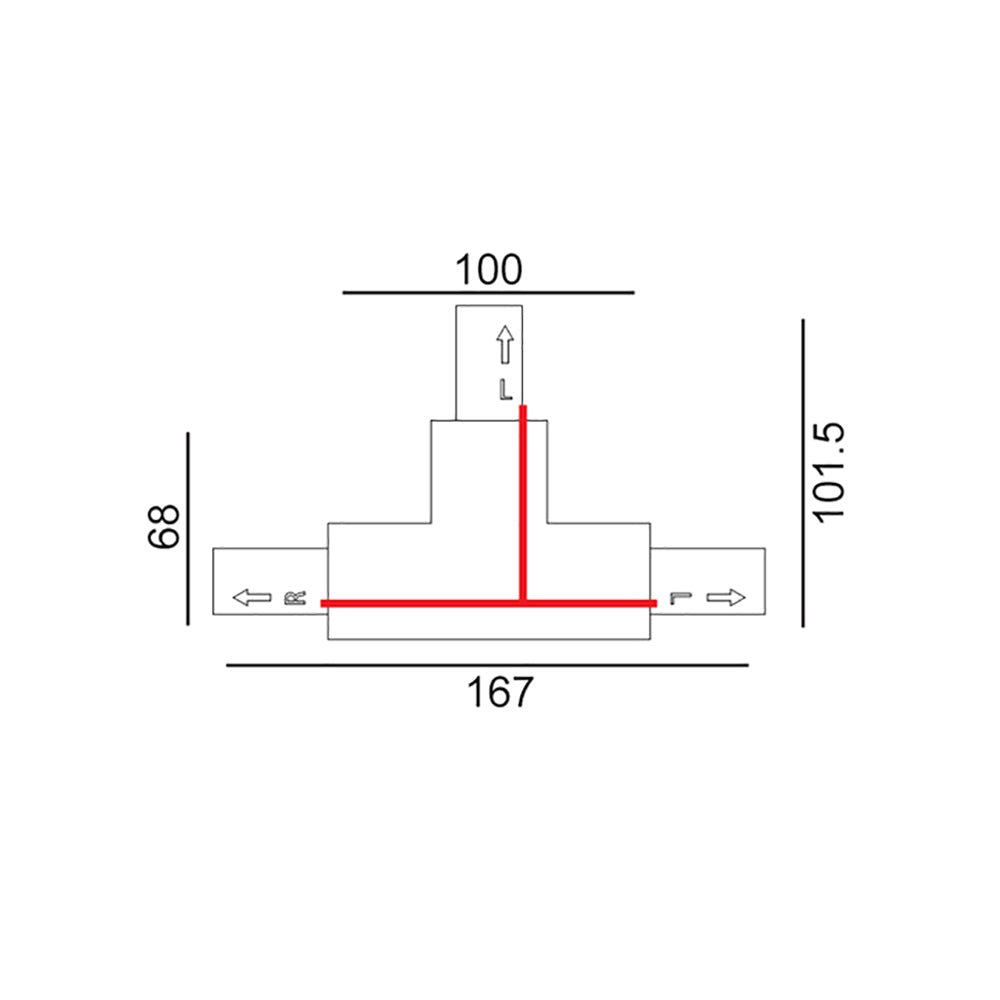 Buy Three Circuit Tracks & Accessories Australia Track 3 Circuit 4 Wire Right T-Piece Connector Black - TRK3BLCON4R1