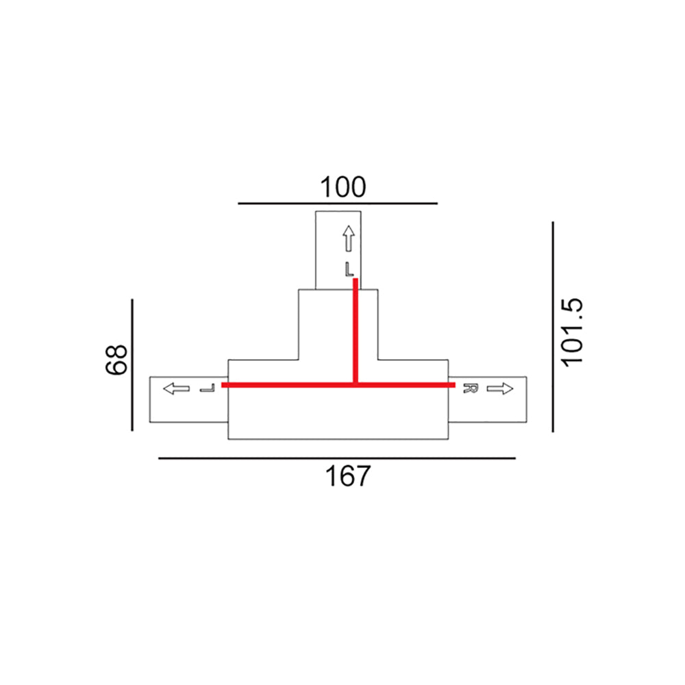 Buy Three Circuit Tracks & Accessories Australia Track 3 Circuit 4 Wire Right T-Piece Connector Black - TRK3BLCON4R2