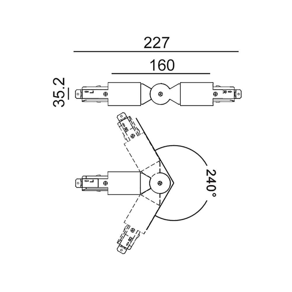 Buy Three Circuit Tracks & Accessories Australia Track 3 Circuit 4 Wire Elbow Connector White - TRK3WHCON6