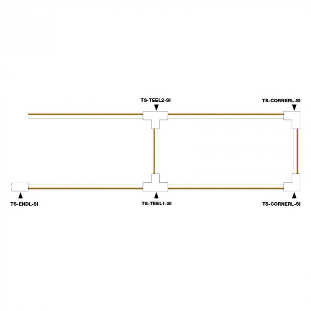 Buy Three Circuit Tracks & Accessories Australia TS Series End Track Feed (left Neutral) Silver - TS-ENDL-SI