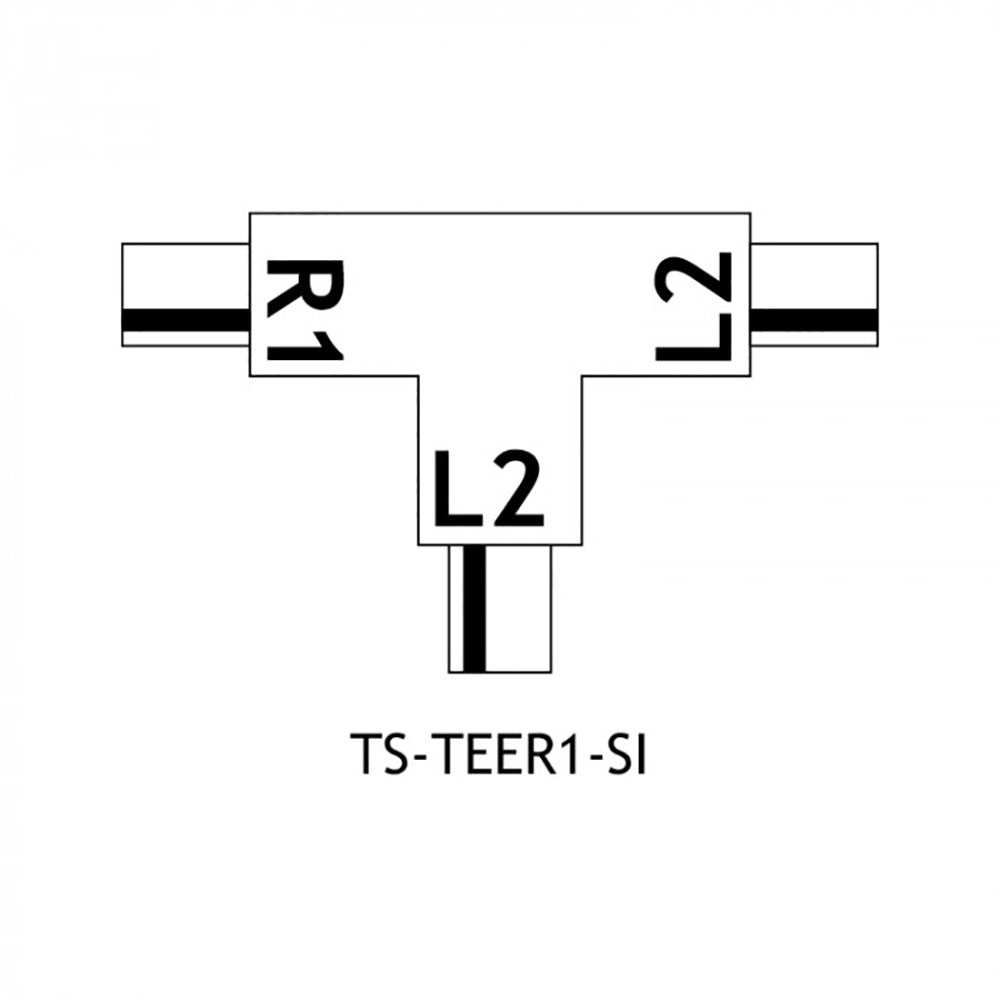 Buy Three Circuit Tracks & Accessories Australia TS Series Track Joiner (Right Neutral Type 1) Silver - TS-TEER1-SI