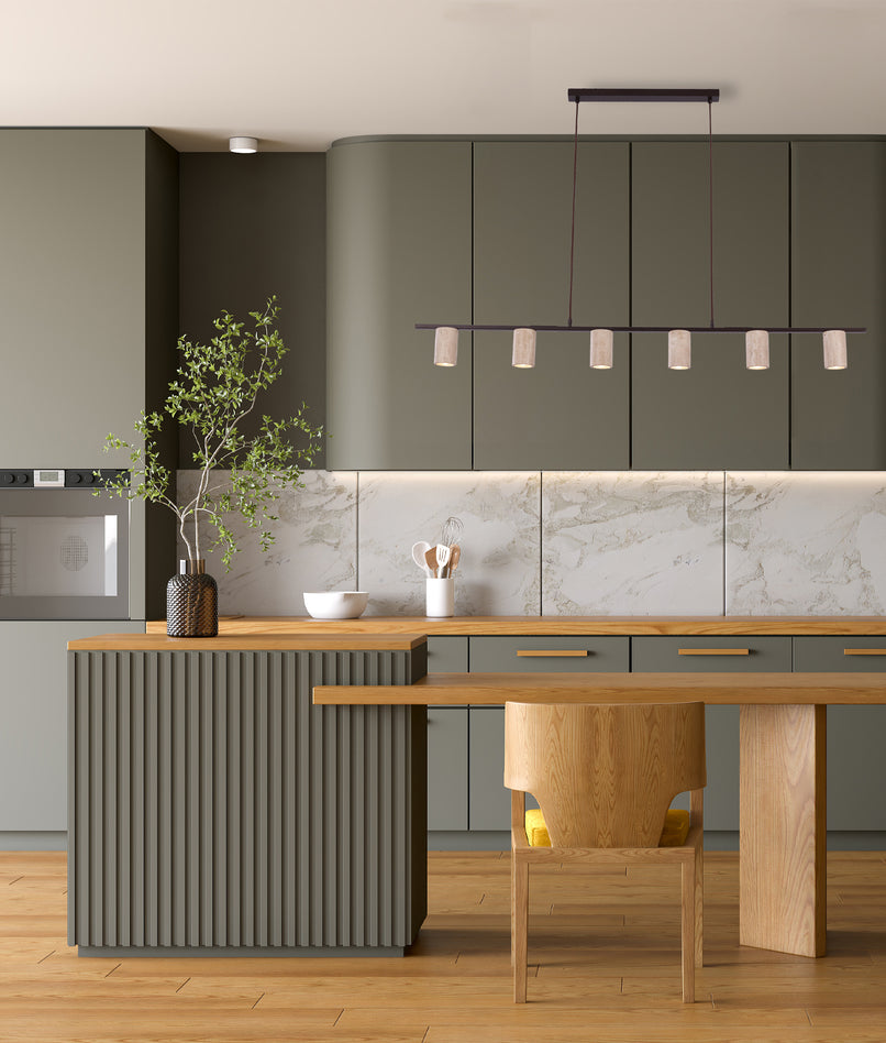 Tuberia Linear Bar Tubular Shade Pendant Beige & Brown - TUBERIA1