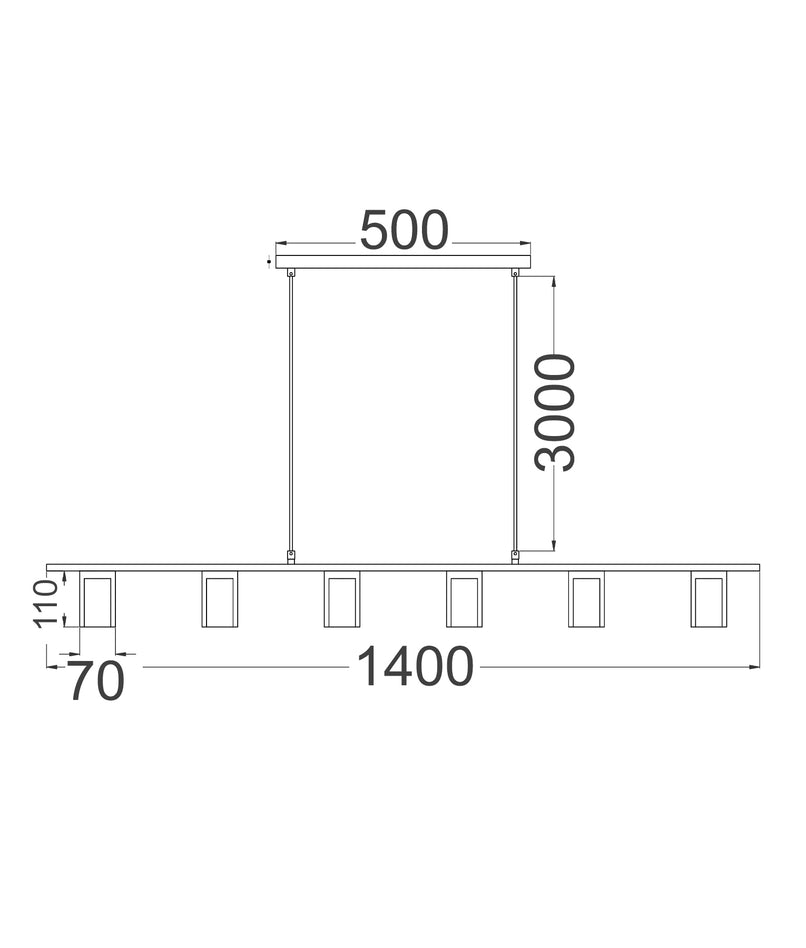 Tuberia Linear Bar Tubular Shade Pendant Beige & Brown - TUBERIA1