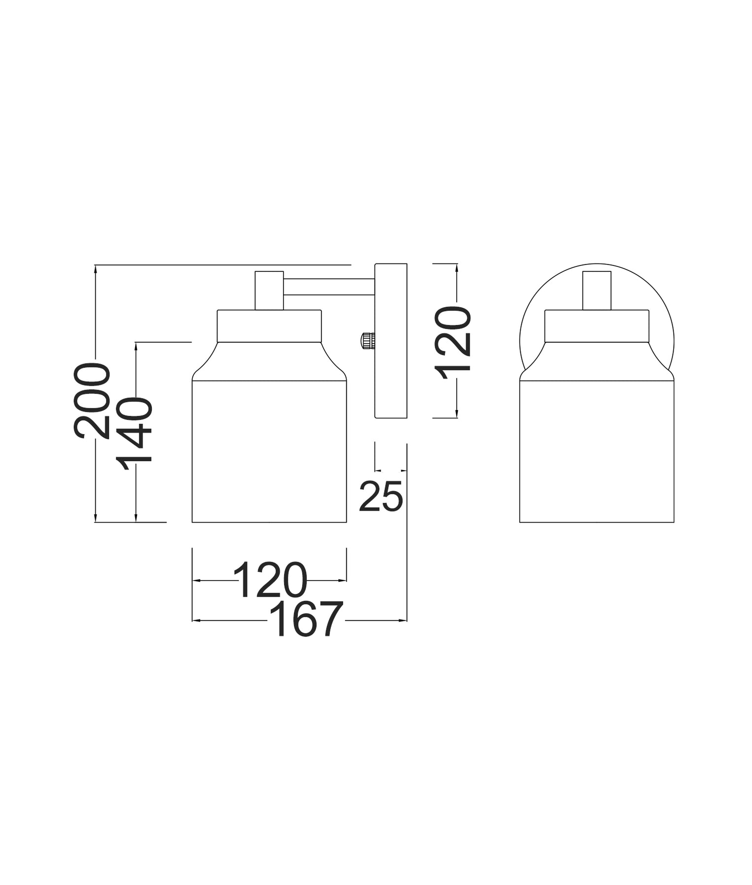 Tufo Interior Jar Wall Light White & Brass - TUFO-W1