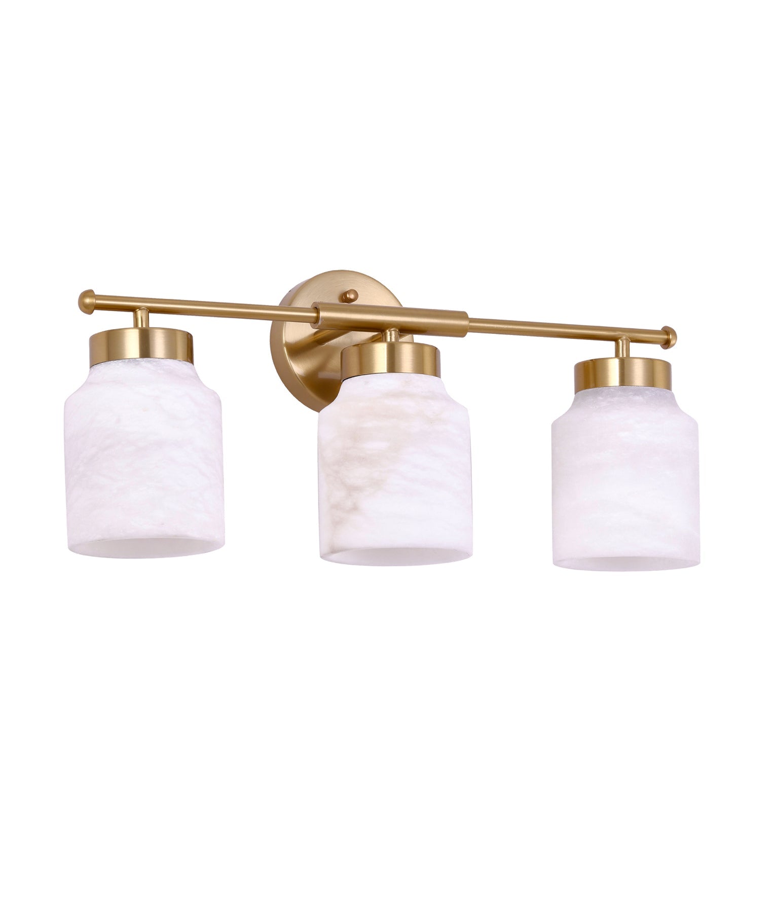 Tufo Interior Jar 3 Light Wall Light White & Brass - TUFO-W2