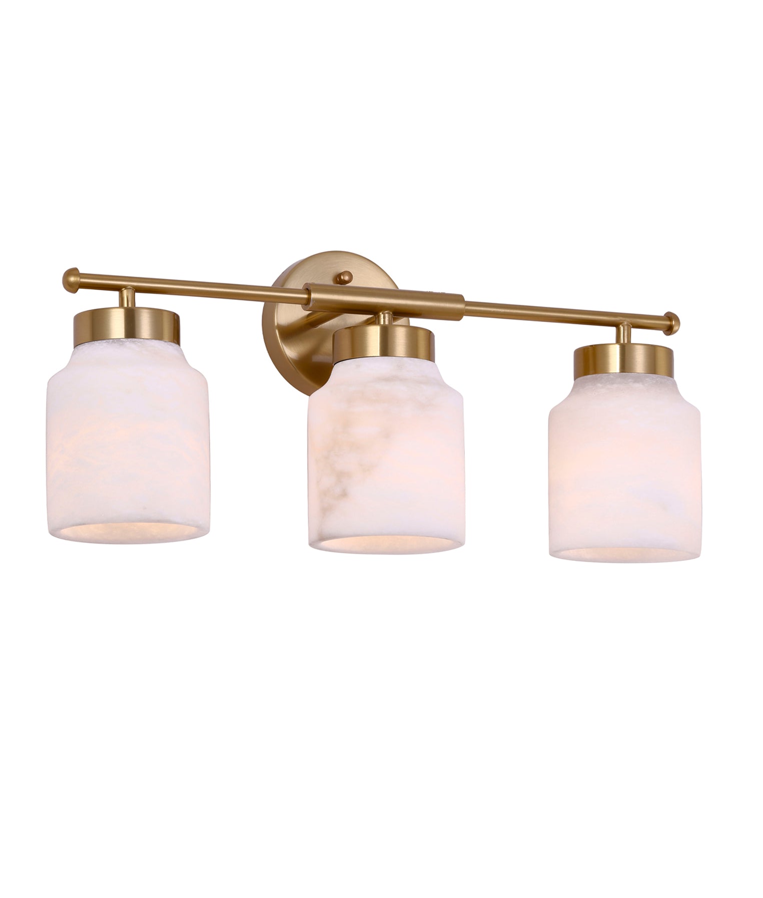 Tufo Interior Jar 3 Light Wall Light White & Brass - TUFO-W2
