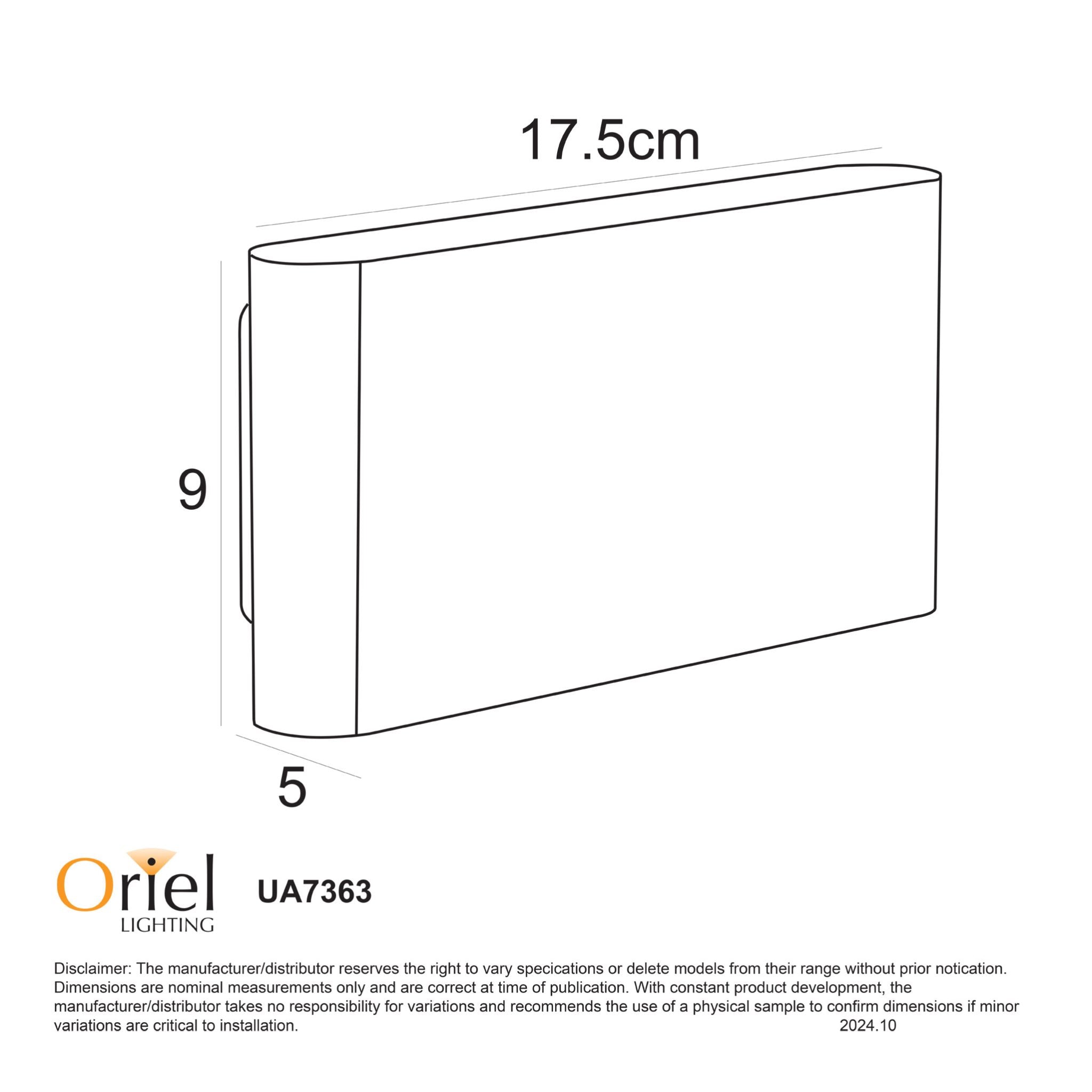 Wash Up/Down LED Wall Light 6W TRI Colour White - UA7363WH