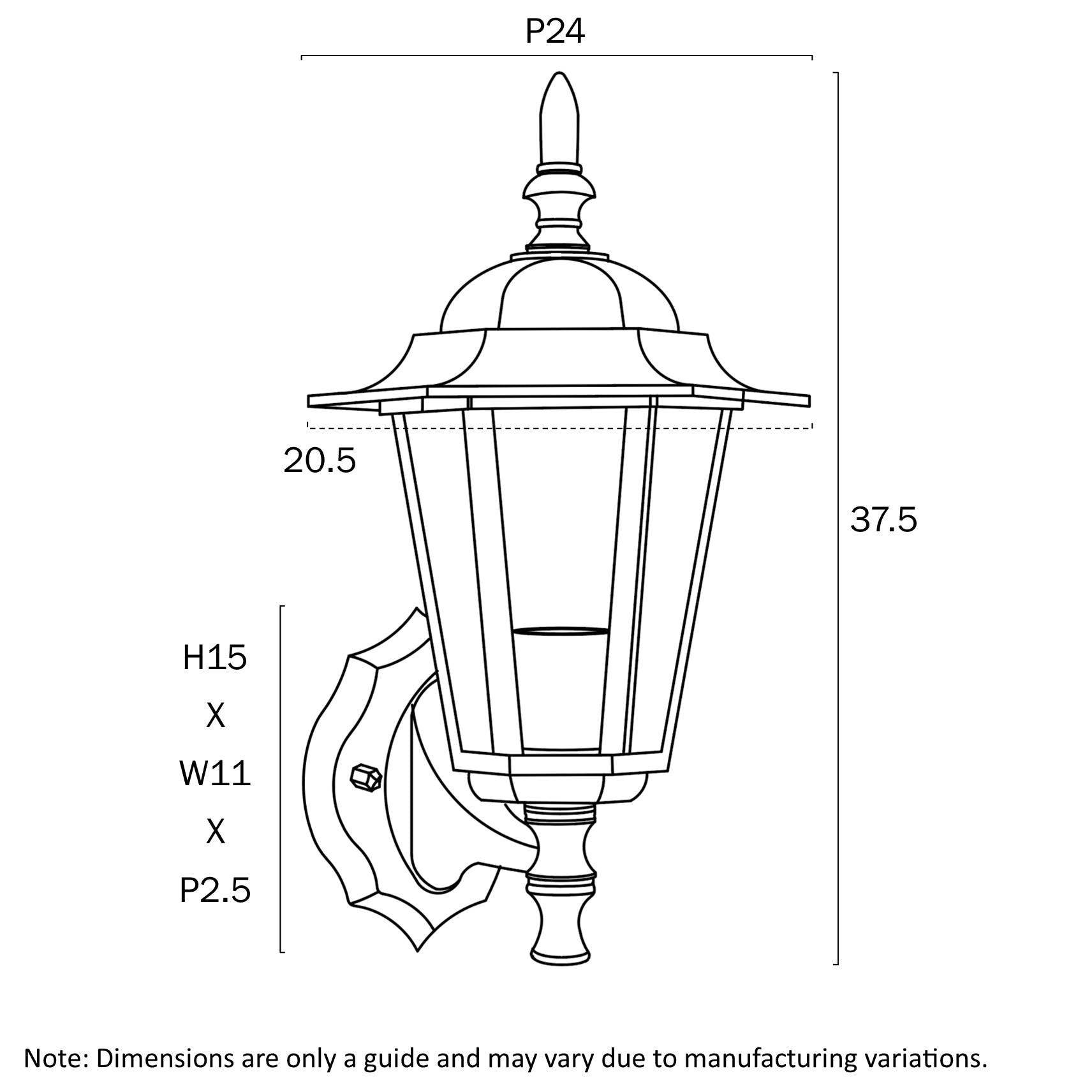 Upton Polycarbonate Exterior Wall Light Black - UPTON EX-BK